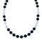 Navajo Onyx And Mother of Pearl Sterling Silver Bead Necklace NX11989