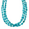 Navajo 3-Strand Sterling Silver Kingman Turquoise Bead Necklace NX11991