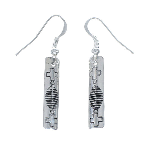 Silver Native American Hook Dangle Earrings NX12000