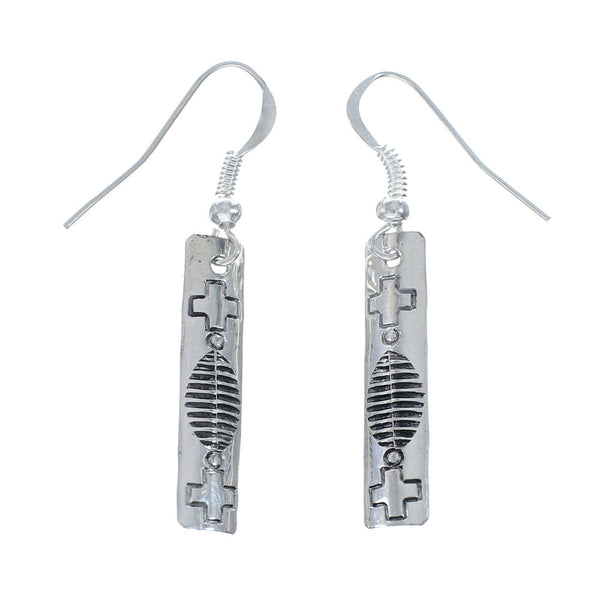 Silver Native American Hook Dangle Earrings NX12000