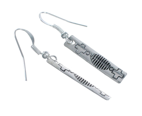 Silver Native American Hook Dangle Earrings NX12000