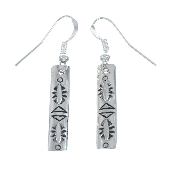 Navajo Native American Silver Hook Dangle Earrings NX12002