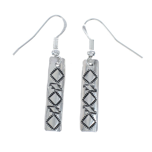 Navajo Native American Silver Hook Dangle Earrings NX12003