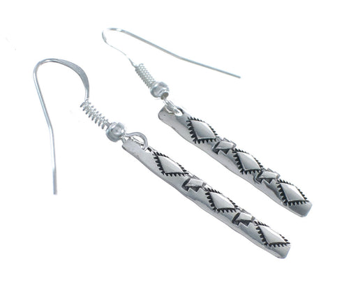 Navajo Native American Silver Hook Dangle Earrings NX12003
