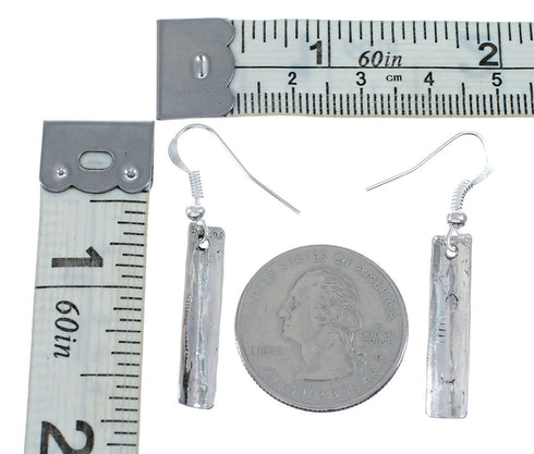 Navajo Native American Silver Hook Dangle Earrings NX12003