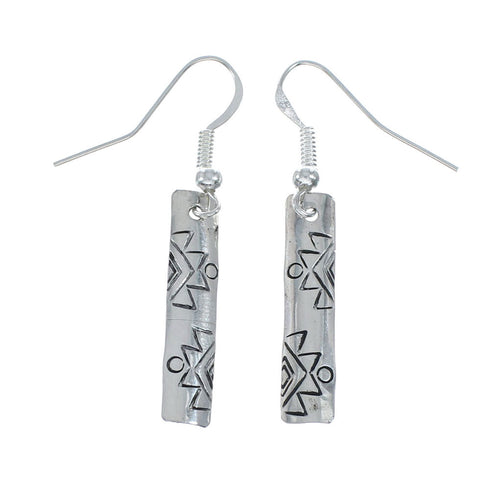 Navajo Native American Sterling Silver Hook Dangle Earrings NX12004