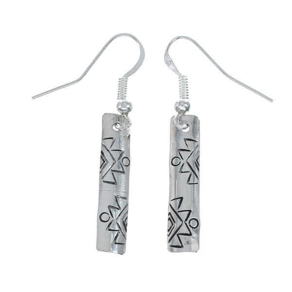 Navajo Native American Sterling Silver Hook Dangle Earrings NX12004