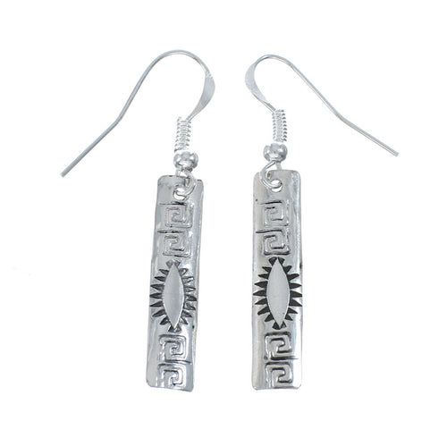 Navajo Native American Sterling Silver Hook Dangle Earrings NX12005