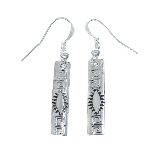 Navajo Native American Sterling Silver Hook Dangle Earrings NX12005