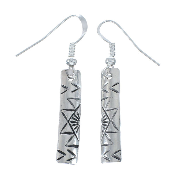 Navajo Native American Sterling Silver Hook Dangle Earrings NX12006