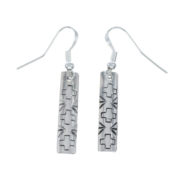 Navajo Native American Sterling Silver Hook Dangle Earrings NX12007