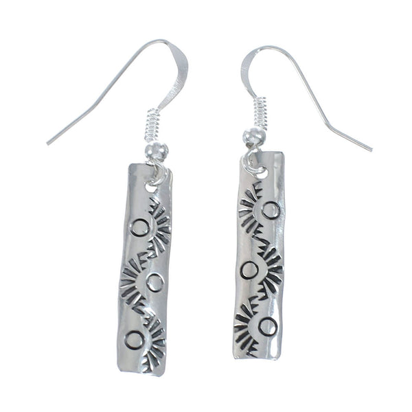 Navajo Native American Sterling Silver Hook Dangle Earrings NX12008