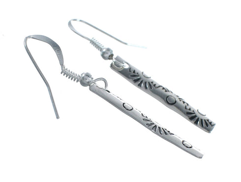 Navajo Native American Sterling Silver Hook Dangle Earrings NX12008