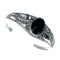 Navajo Onyx Leaf Sterling Silver Cuff Bracelet NX11970