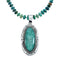 Navajo Native American Kingman Turquoise Sterling Silver Necklace NX12011