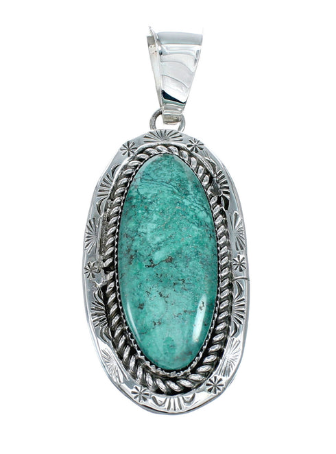Navajo Native American Kingman Turquoise Sterling Silver Necklace NX12011