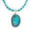 Genuine Kingman Turquoise Sterling Silver Navajo Necklace NX12016