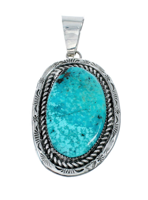 Genuine Kingman Turquoise Sterling Silver Navajo Necklace NX12016