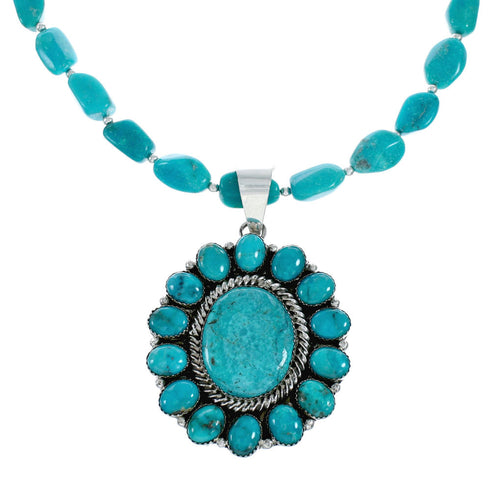 Navajo Turquoise Sterling Silver Necklace NX12015