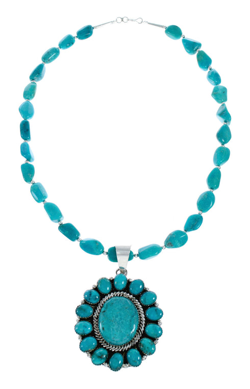 Navajo Turquoise Sterling Silver Necklace NX12015