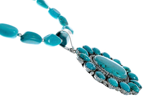 Navajo Turquoise Sterling Silver Necklace NX12015