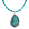 Genuine Navajo Kingman Turquoise Sterling Silver Necklace NX12017