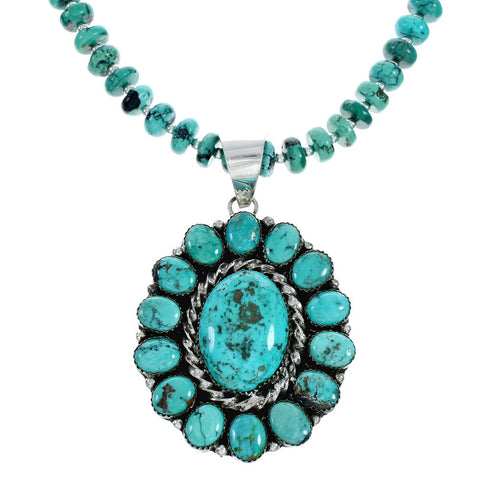 Genuine Navajo Turquoise Sterling Silver Necklace NX12019