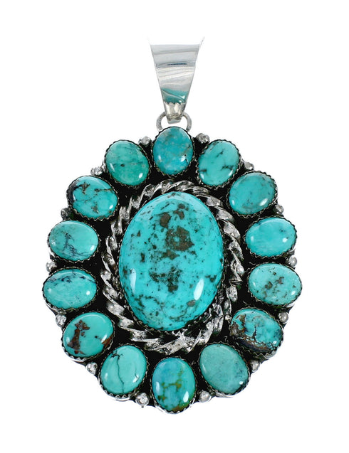 Genuine Navajo Turquoise Sterling Silver Necklace NX12019
