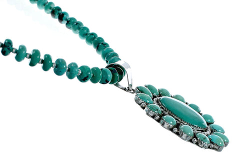 Genuine Navajo Turquoise Sterling Silver Necklace NX12020