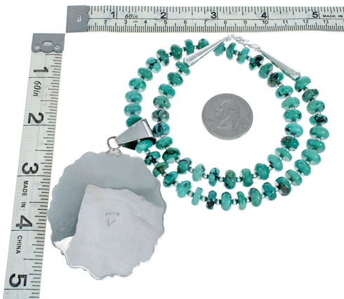 Genuine Navajo Turquoise Sterling Silver Necklace NX12020