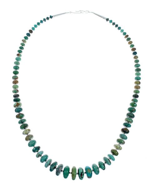 Native American Navajo Kingman Turquoise Sterling Silver Necklace NX12021