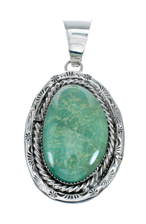 Native American Navajo Kingman Turquoise Sterling Silver Necklace NX12021
