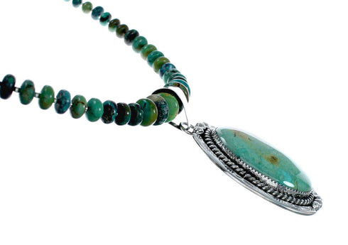 Navajo Kingman Turquoise Sterling Silver Native American Necklace NX12022