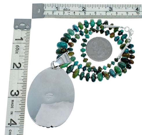 Navajo Kingman Turquoise Sterling Silver Native American Necklace NX12022