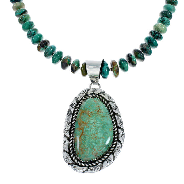 Kingman Turquoise Sterling Silver Navajo Necklace NX12024