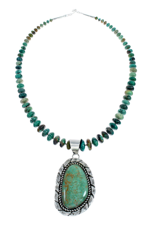 Kingman Turquoise Sterling Silver Navajo Necklace NX12024