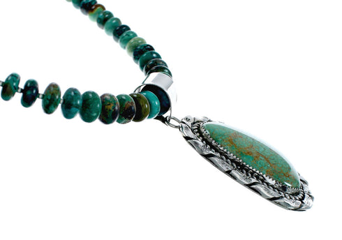 Kingman Turquoise Sterling Silver Navajo Necklace NX12024