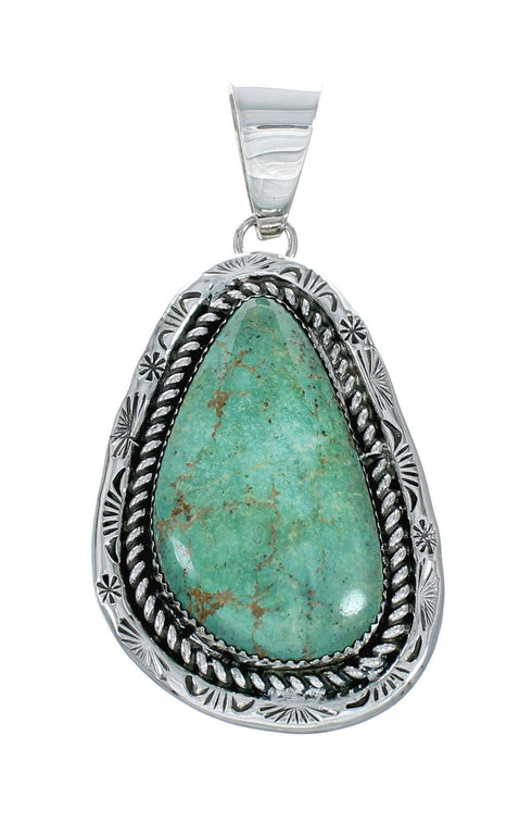 Authentic Navajo Kingman Turquoise Sterling Silver Necklace NX12025