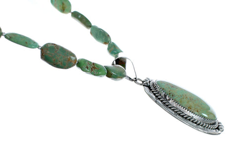 Authentic Navajo Kingman Turquoise Sterling Silver Necklace NX12026