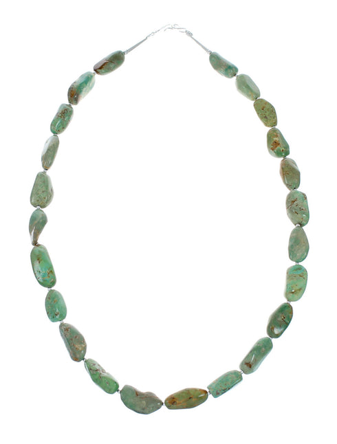 Authentic Navajo Kingman Turquoise Sterling Silver Necklace NX12026