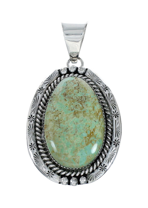 Authentic Navajo Kingman Turquoise Sterling Silver Necklace NX12026