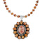 Oyster Shell Navajo Silver Bead Necklace Pendant Set NX12030