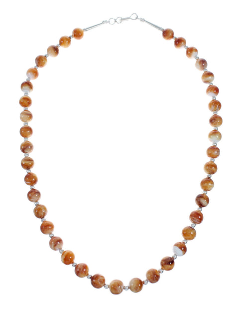 Oyster Shell Navajo Silver Bead Necklace Pendant Set NX12030
