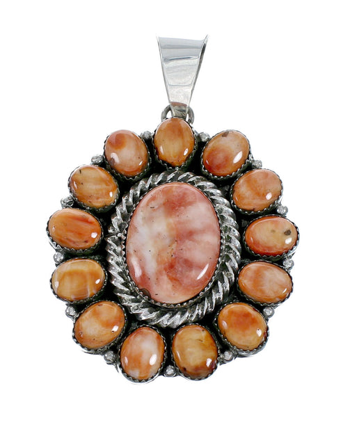 Oyster Shell Navajo Silver Bead Necklace Pendant Set NX12030