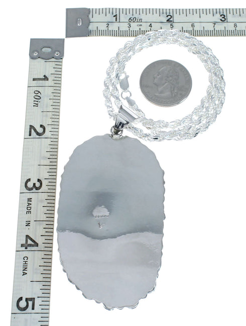 Native American Amber Bead And Sterling Silver Italian Rope Necklace NX12009