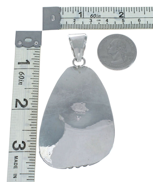 Authentic Navajo Turquoise Sterling Silver Pendant NX12029