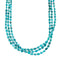Navajo 3-Strand Sterling Silver Kingman Turquoise Bead Necklace NX12046