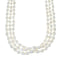 Freshwater White Pearl Sterling Silver Native American Three-Strand Bead Necklace NX12039