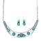 Navajo Turquoise Sterling Silver Collar Link Necklace Set NX12037
