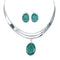 Navajo Turquoise Sterling Silver Collar Link Necklace Set NX12055